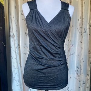 Brand New🦋 White House Black Market Small gray metallic sleeveless blouse.